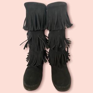 Minnetonka Fringe Moccasin Boots